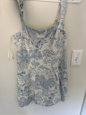 Blue and White Toile Print Sundress